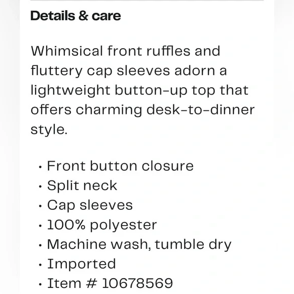 New! T Tahari Elegant Blush Ruffle Blouse Women’s Size Medium - Picture 2 of 15